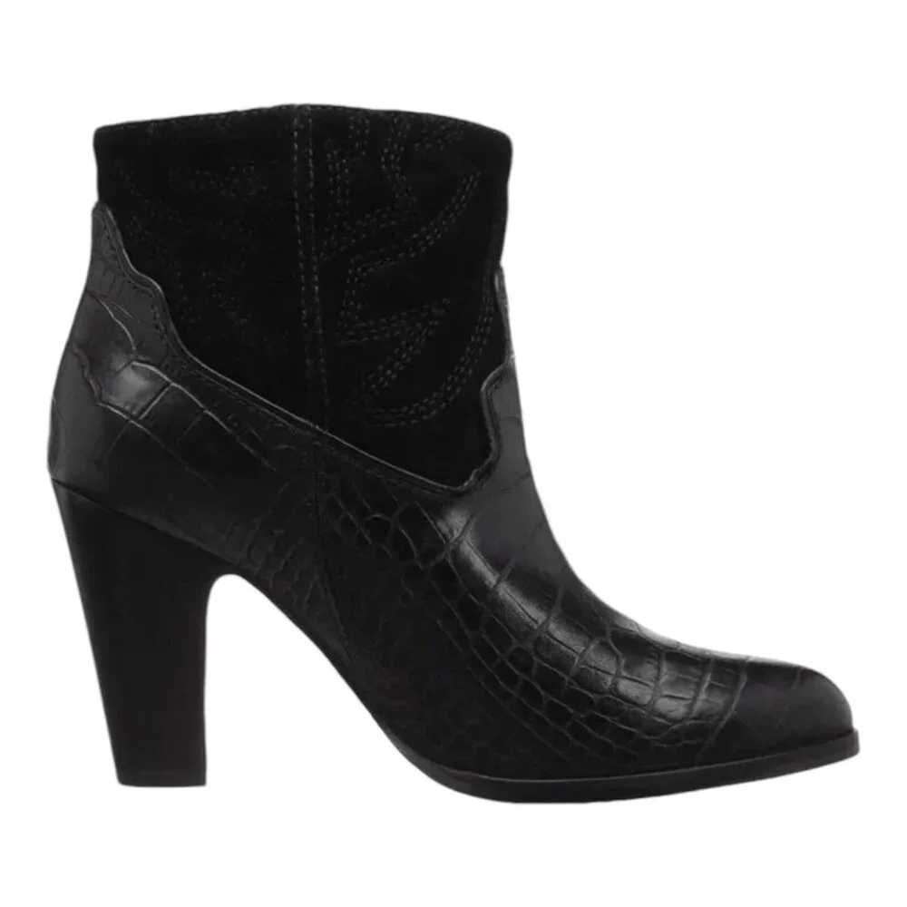 Matisse X Understated Black Leather Boot Done N Dusted‎ Suede Pointy Toe Western